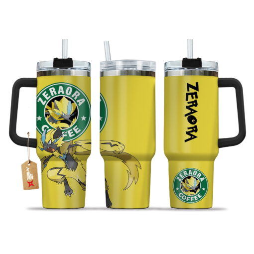 zeraora coffee pokemon anime custom stanley quencher 40oz stainless steel tumbler with handle em0iw