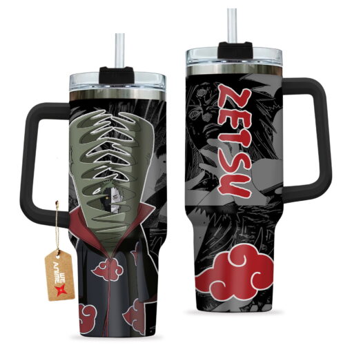 zetsu mangetsu naruto anime custom stanley quencher 40oz stainless steel tumbler with handle