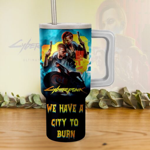 cyberpunk 2077 games custom stanley quencher 40oz stainless steel zapfw