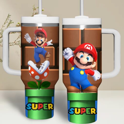 super mario games custom stanley quencher 40oz stainless steel yh0ju