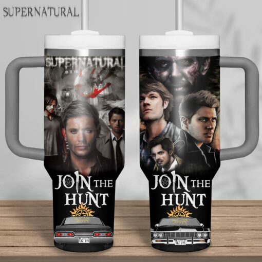 supernatural tv series custom stanley quencher 40oz stainless steel