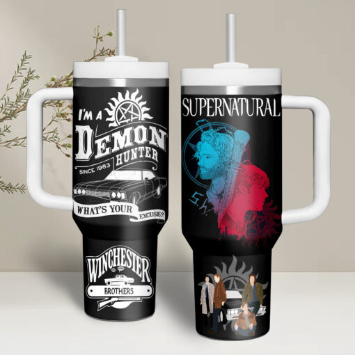 supernatural tv series custom stanley quencher 40oz stainless steel ssadj