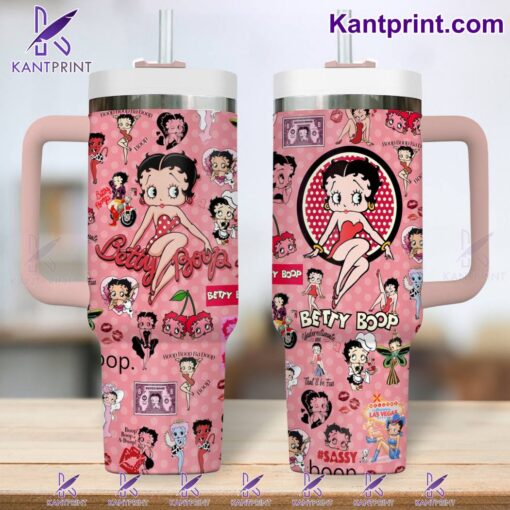 betty boop cartoon custom stanley quencher 40oz stainless steel tumbler with handle flzoy