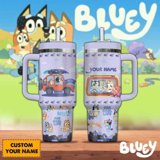 bluey cartoon custom stanley quencher 40oz stainless steel tumbler strr3