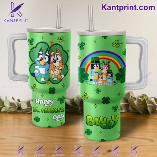 bluey cartoon custom stanley quencher 40oz stainless steel tumbler with handle 6wfjp