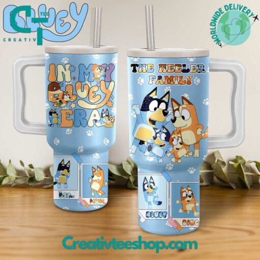 bluey cartoon custom stanley quencher 40oz stainless steel tumbler with handle q44ze