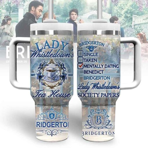 bridgerton tv series custom stanley quencher 40oz stainless steel tumbler 6oehy