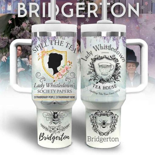 bridgerton tv series custom stanley quencher 40oz stainless steel tumbler