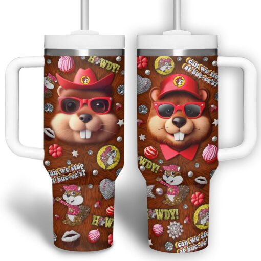 bucee cartoon custom stanley quencher 40oz stainless steel tumbler wzfle