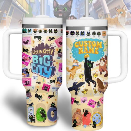 little kitty big city games custom stanley quencher 40oz stainless steel tumbler ebmtt