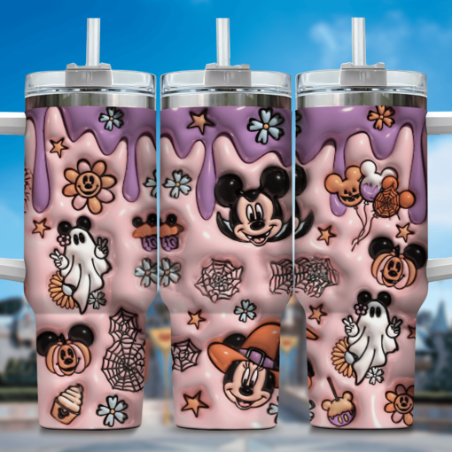 mickey cartoon custom stanley quencher 40oz stainless steel tumbler with handle