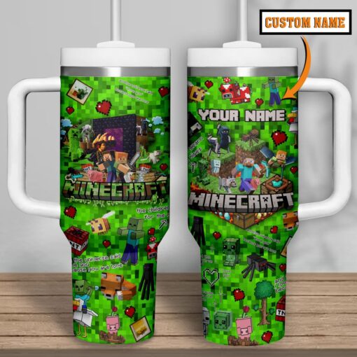 minecraft games custom stanley quencher 40oz stainless steel tumbler eb45p