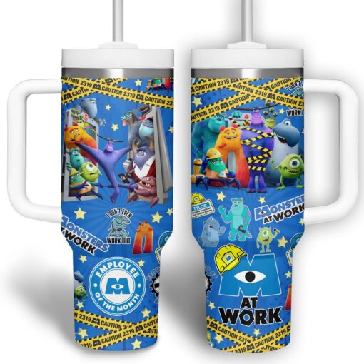 monsters at work cartoon custom stanley quencher 40oz stainless steel tumbler f9mso