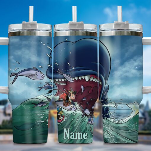 pinocchio cartoon custom stanley quencher 40oz stainless steel tumbler with handle a7jkm