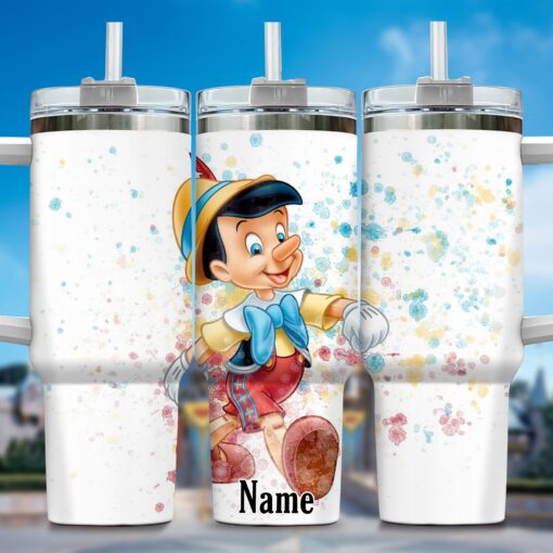 pinocchio cartoon custom stanley quencher 40oz stainless steel tumbler with handle lew3e