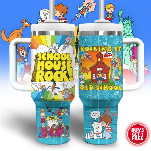 schoolhouse rock tv series custom stanley quencher 40oz stainless steel tumbler 3dtbp