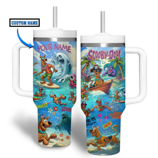 scooby doo cartoon custom stanley quencher 40oz stainless steel tumbler krfmb