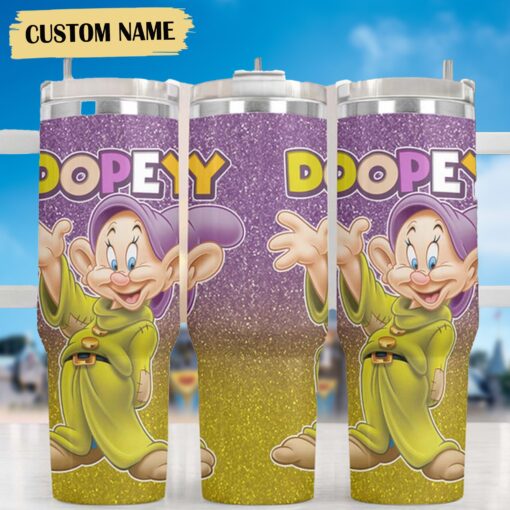 snow white and the seven dwarfs cartoon custom stanley quencher 40oz stainless steel tumbler 1f1ys