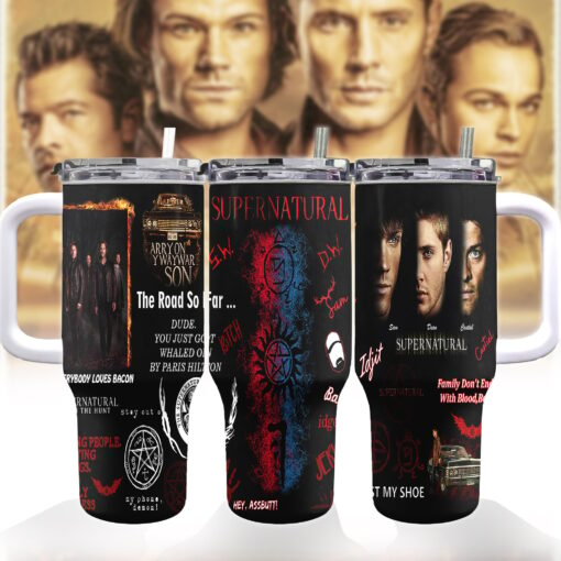 supernatural tv series custom stanley quencher 40oz stainless steel tumbler em1dc