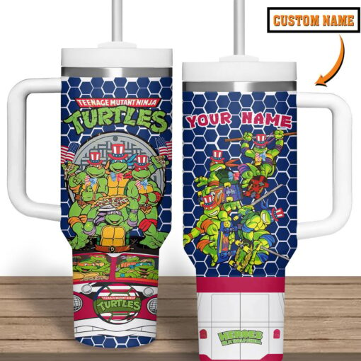 teenage mutant ninja turtles cartoon custom stanley quencher 40oz stainless steel tumbler hswl0