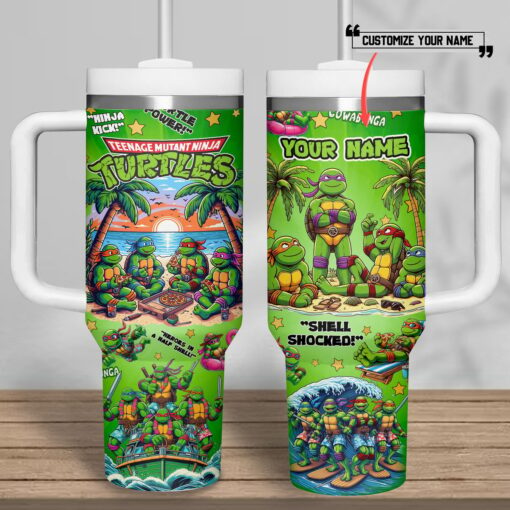 teenage mutant ninja turtles cartoon custom stanley quencher 40oz stainless steel tumbler m8fru