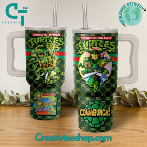 teenage mutant ninja turtles cartoon custom stanley quencher 40oz stainless steel tumbler with handle hszgo