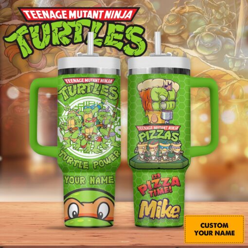 teenage mutant ninja turtles cartoon custom stanley quencher 40oz stainless steel tumbler ywdf9