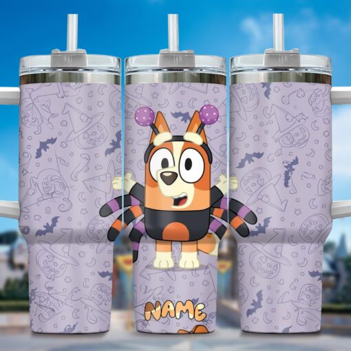 the family bluey cartoon custom stanley quencher 40oz stainless steel tumbler with handle 59unp