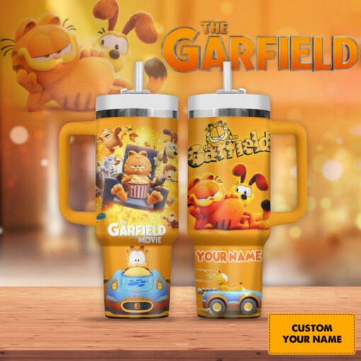 the garfield cartoon custom stanley quencher 40oz stainless steel tumbler 7zbhl