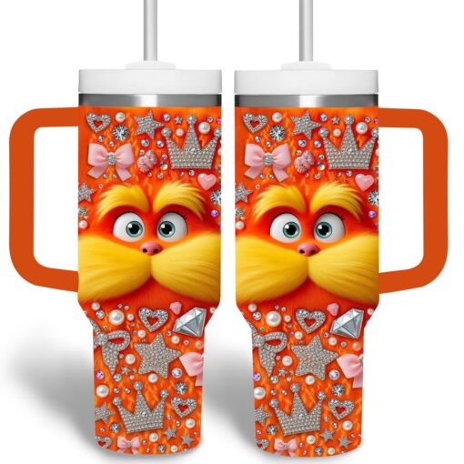 the lorax cartoon custom stanley quencher 40oz stainless steel tumbler khdsw