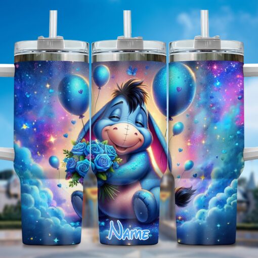 winnie the pooh cartoon custom stanley quencher 40oz stainless steel tumbler with handle t8imp