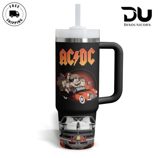 acdc music custom stanley quencher 40oz stainless steel tumbler with handle gekoh