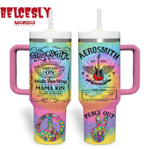 aerosmith music custom stanley quencher 40oz stainless steel tumbler with handle amjki