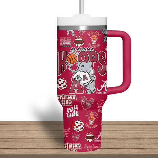 alabama crimson tide football ncaa custom stanley quencher 40oz stainless steel tumbler 35lmk