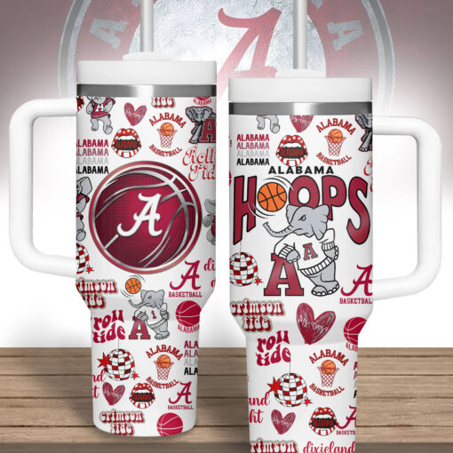 alabama crimson tide football ncaa custom stanley quencher 40oz stainless steel tumbler