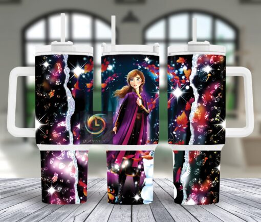 anna frozen disney cartoon custom stanley quencher 40oz stainless steel tumbler with handle lufzn