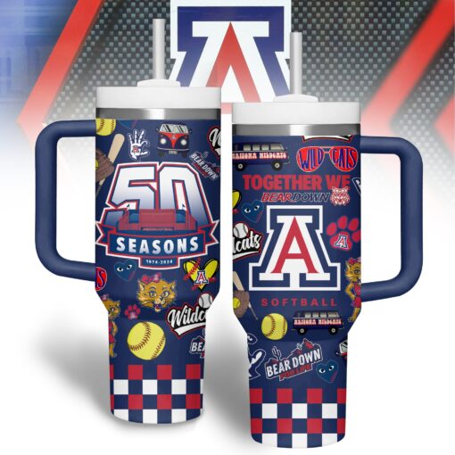 arizona wildcats basketball ncaa custom stanley quencher 40oz stainless steel tumbler sipvv 1