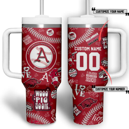 arkansas razorbacks basketball ncaa custom stanley quencher 40oz stainless steel tumbler sf6qg 1