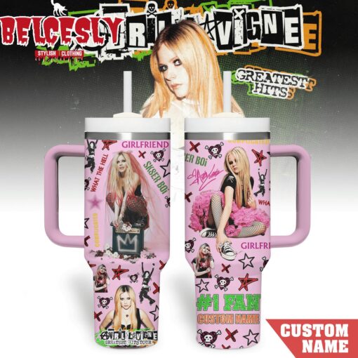 avril lavigne music custom stanley quencher 40oz stainless steel tumbler with handle k3ki1 1