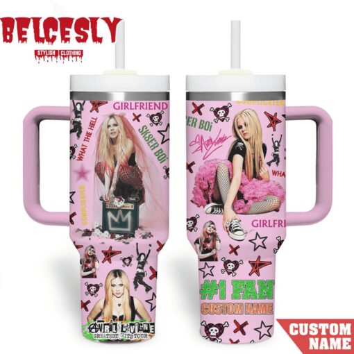 avril lavigne music custom stanley quencher 40oz stainless steel tumbler with handle qseuq