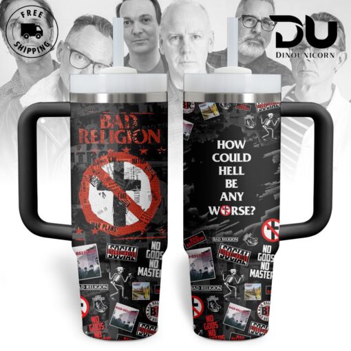 bad religion music custom stanley quencher 40oz stainless steel tumbler with handle ft77q 1