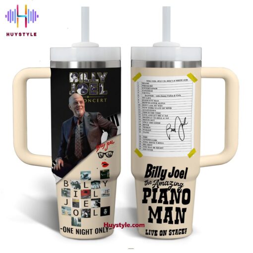 billy joel music custom stanley quencher 40oz stainless steel tumbler with handle gmezn