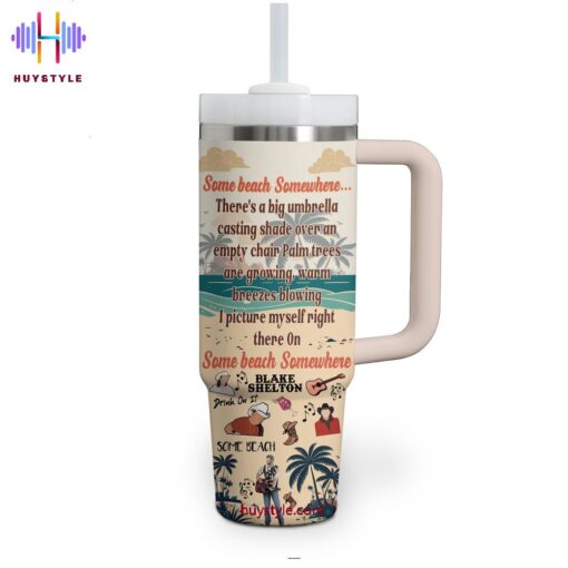 blake shelton music custom stanley quencher 40oz stainless steel tumbler with handle 1g8gk