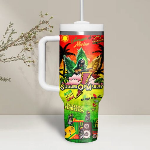 bob marley music custom stanley quencher 40oz stainless steel tumbler with handle je3hh