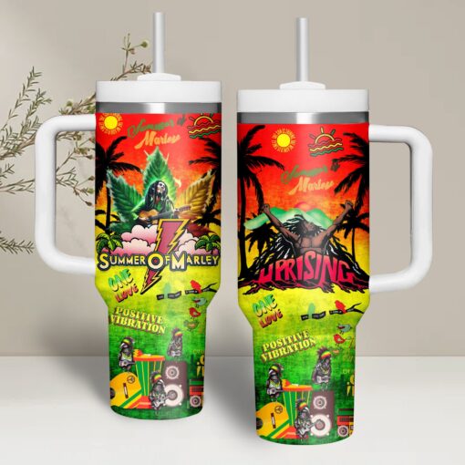 bob marley music custom stanley quencher 40oz stainless steel tumbler with handle tkwk1 1