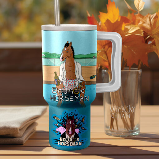 bojack horseman tv series custom stanley quencher 40oz stainless steel tumbler with handle ki12r