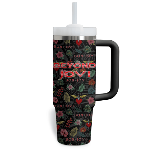 bon jovi music custom stanley quencher 40oz stainless steel tumbler with handle 36et2