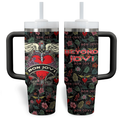 bon jovi music custom stanley quencher 40oz stainless steel tumbler with handle 9wrwo 1