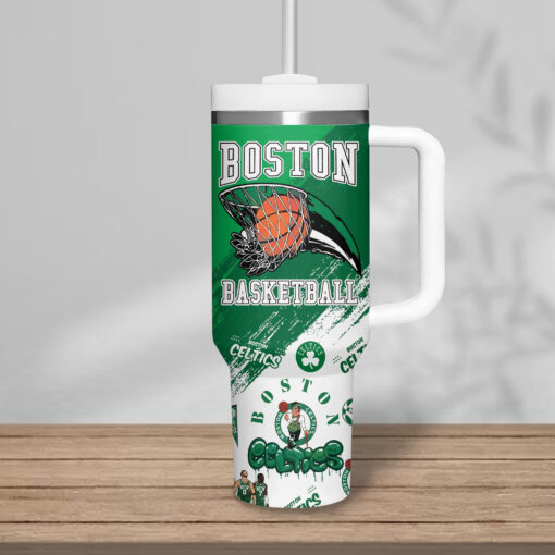 boston celtics nba custom stanley quencher 40oz stainless steel tumbler krjcz