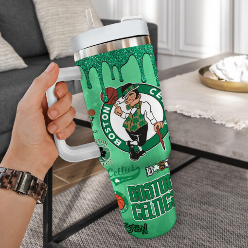 boston celtics nba custom stanley quencher 40oz stainless steel tumbler with handle ykujh